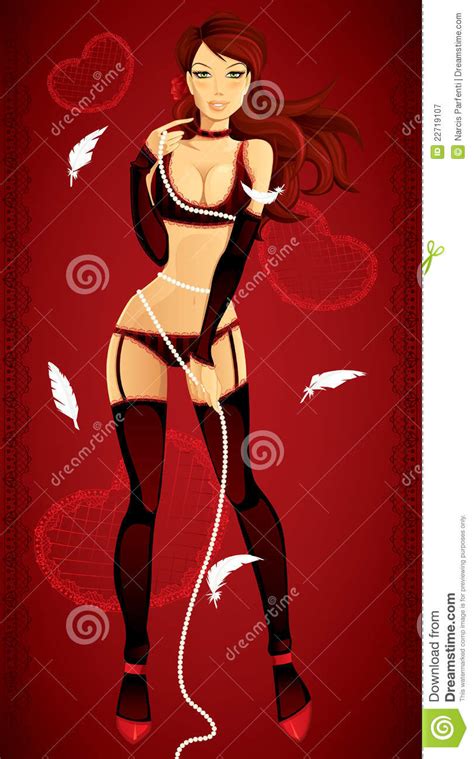 sexy valentijnskaart pinup meisje vector illustratie illustratie bestaande uit wens zwart