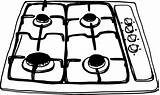 Cooktop Openclipart Log sketch template