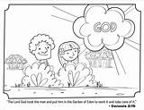 Coloring Pages Eve Adam Bible Garden Kids Eden Genesis Creation Story Sheets Beginning God Colouring Printable Created Activity Children Sunday sketch template