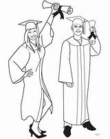 Graduation Graduated Cartoons Ijazah Dapat Caricatures sketch template