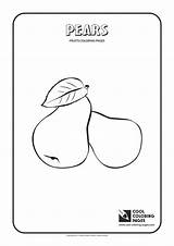 Coloring Pears Pages Cool Fruits Print sketch template