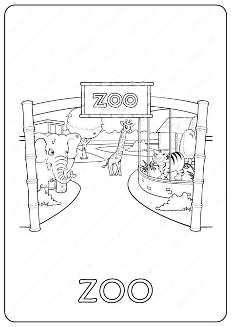 printable zoo coloring page book