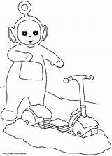 Teletubbies Coloring Pages Po Snow Print Allkidsnetwork Small Dibujos sketch template