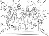 Coloring Pages Tin Man Lion Dorothy Scarecrow Cowardly Oz Wizard Printable Drawing Colouring sketch template