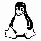 Linux Tux Logo Svg Logos Vector sketch template