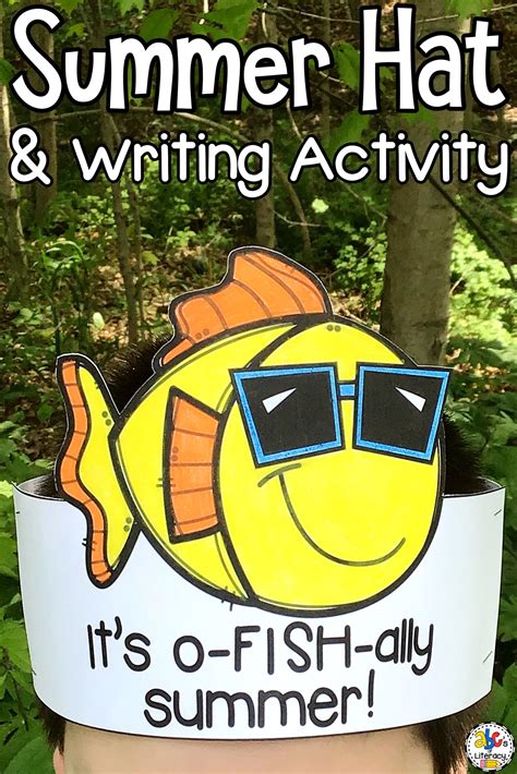 fish ally summer  printable hat writing activity summer