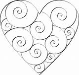 Swirl Paste Hearts Eat Don Color Zentangle Patterns Heart Mosaic String Idea Template Doodle sketch template