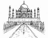 Mahal Taj India Bollywood Coloring Pages Building Palace Adult sketch template
