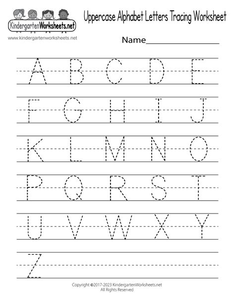 printable uppercase alphabet letters tracing worksheet