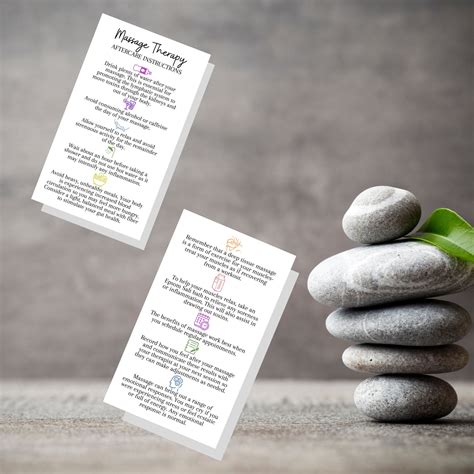 massage therapy aftercare instruction cards printed physical etsy ireland