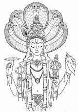 Drawing Vishnu Coloring Line Lord Pages Drawings Simple Indian Ommm Hindu Shiva Printable Hanuman Krishna Hinduism Hari Adult Drew Long sketch template