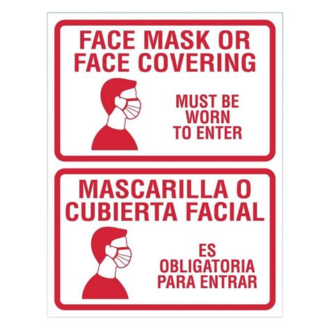 safety  face mask required sign    englishspanish