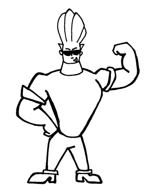 cartoon colouring pages pictures johnny bravo coloring page  kids