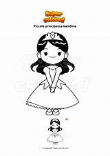 Principessa Colorare Fille Princesse Sorridente Supercolored sketch template