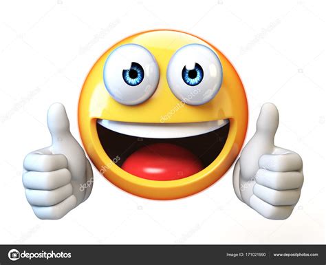 Thumbs Up Emoji Isolated On White Background Emoticon Giving Likes 3d