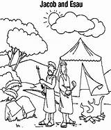 Esau Jacob Coloring Pages Bible Story Kids Popular sketch template