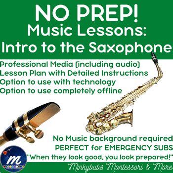 meet  saxophone lesson plans interactive  digital  prep tpt