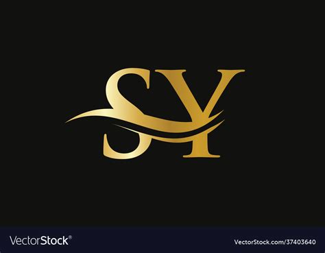 swoosh letter sy logo design  business sy logo vector image
