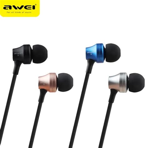 awei es  stereo earphone  phone super audio bass headset  microphone  noise