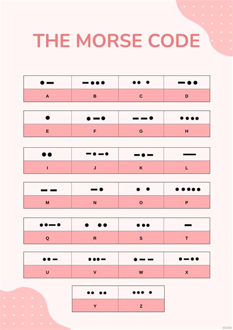 morse code chart template    illustrator