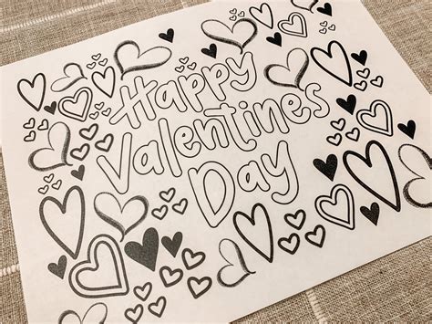 happy valentines day coloring page etsy