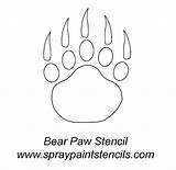 Bear Paw Print Stencils Prints Paint Stencil Outline Patterns Grizzly Spray Printable Paws Claws 2007 Cartoon Hills Tattoos Template Carving sketch template