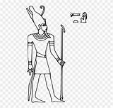Egypt Gods Pharaoh Coloring Egyptian Crown Double Horus Hieroglyph Ruler Pages Clipart sketch template