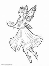 Fairy Pages Barbie Princess Doll Colouring Mariposa Coloring Printable Girls sketch template