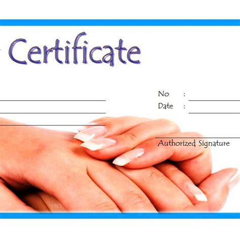 nail salon gift certificate  paddle certificate