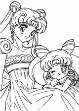 Sailor Moon Coloring Chibi Loving Luna Color sketch template