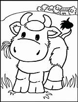 Coloring Pages Realistic Cow Baby Farm Getdrawings Animals sketch template