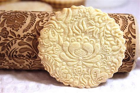 flowers embossed rolling pin laser engraved patterned