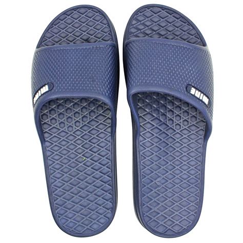 men s cushioned slide shower slip on shoes casual poolside sandals ebay