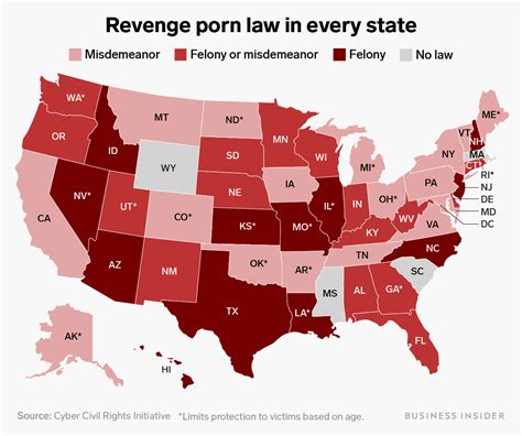 here s a map showing which us states have passed laws against revenge