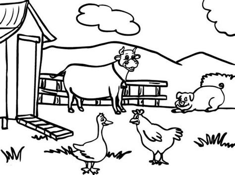farm animal  front  barn coloring page kids play color