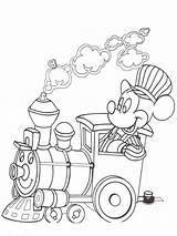 Coloring Mickey Pages Mouse Train Conductor Rocks Fall Kids Printable Choose Board Disney Visit sketch template