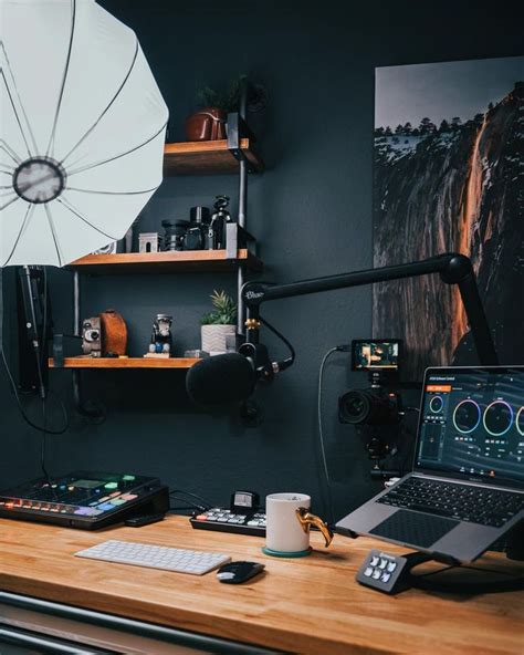 podcast essentials dark background spaceboundsetups   home studio setup home office