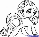 Pony Little Coloring Rarity Pages Printable Kids Mlp sketch template