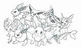 Eevee Coloring Pokemon Pages Pikachu Evolution Printable Evolutions Para Sheets Print Colorear Color Glaceon Getdrawings Getcolorings Colorings sketch template