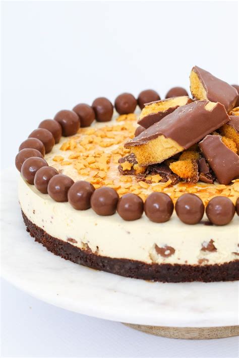 no bake and totally delicious our crunchie and malteser cheesecake is