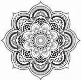 Mandala Coloring Lotus Pages Flower Mandalas Tattoo Printable Drawing Print Adults Pattern Color Adult Henna Animals Tattoos Abstract Clip Drawings sketch template