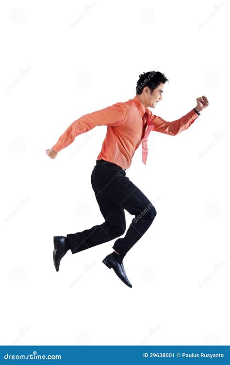 businessman running isolated  white stock image image  hispanic