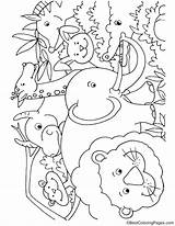 Jungle Animals Coloring African Pages Animal Kids Colouring Bestcoloringpages Choose Board sketch template