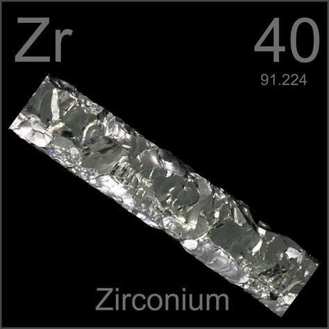 crystal bar  sample   element zirconium   periodic table