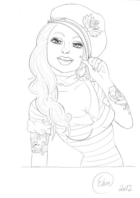pinup coloring page images