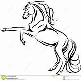 Horse Outline Rearing Coloring Drawings Jumping Pages Drawing Vector Silhouette Galleryhip Friesian sketch template
