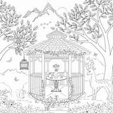 Coloring Gazebo Pages Adult Customs Scrapbook Theme Designlooter Paper 600px 63kb sketch template