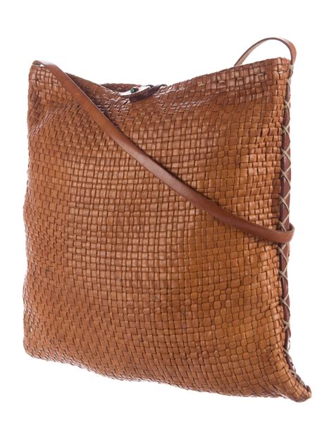 henry cuir woven leather crossbody bag handbags hec  realreal