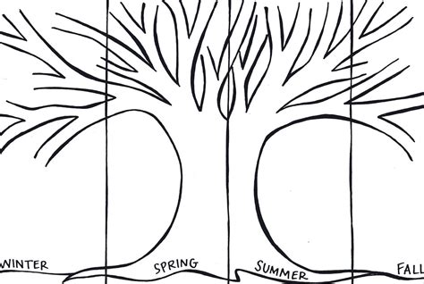 seasons tree coloring page coloring pages