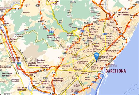 barcelona map  barcelona satellite image